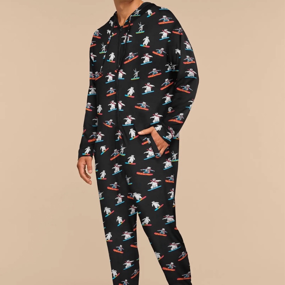 MeUndies Blue and Gray Elephant Onesie M/L